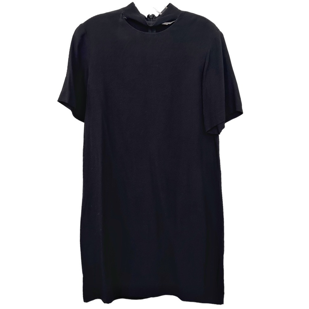 & Other Stories Black Choker Collar Mini Shift Dress Cut Out Collar Sz 8